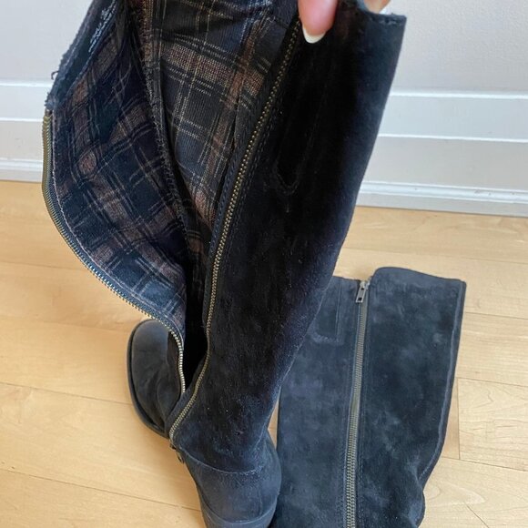 BORN "Basil" Black Suede Leather Tall Boot 5 New - Picture 6 of 8